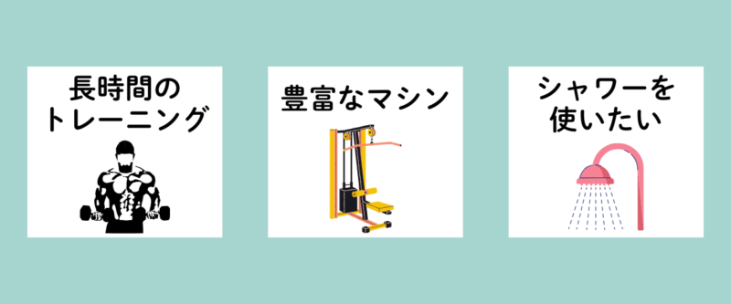 ハコジム新小岩の利用が向いていない人|長時間の筋トレがしたい人、豊富な筋トレマシンを使いたい人、シャワーを使いたい人